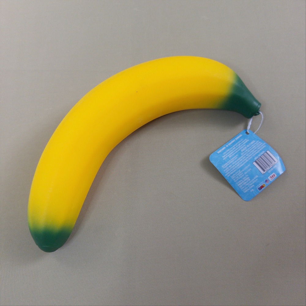 SmushMart Squishy Banana Toy Kids 14 Inch Yellow Green Sensory Stress Relief NWT
